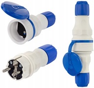Zástrčka + Zásuvka hermetická sada 16A 250V IP54 Zástrčka + Zásuvka hermetická sada 16A 250V IP54