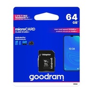 Karta Micro-SD HC 64GB + adaptér GOODRAM CL10
