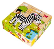 Náučné bloky pre deti, drevené puzzle 6v1