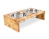 Drevený bufetový stojan pre psov + misky 2 x 0,9 L / 41 x 22 x 10 cm Drevený bufetový stojan pre psov + misky 2 x 0,9 L / 41 x 22 x 10 cm