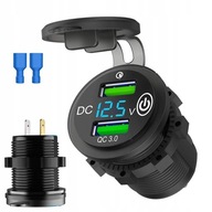 NABÍJAČKA NA MOTORKY 2USB voltmeter rýchleho nabíjania NABÍJAČKA NA MOTORKY 2USB voltmeter rýchleho nabíjania