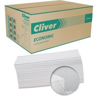 Cliver Economic V-Fold skladané utierky 1w zberového papiera biele (20x200)