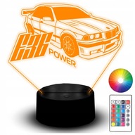 Soška LED Night Light RGB 3D gravírovanie pre ventilátorové auto BMW e36 M3