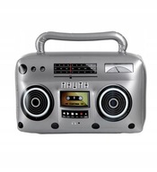 SUPER nafukovací rádiomagnetofón 50 cm 04818 80. roky Disco PRL SUPER nafukovací rádiomagnetofón 50 cm 04818 80. roky Disco PRL