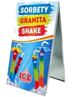 Reklamná A-tabula SORBETY GRANITA SHAKE 100x50cm Reklamná A-tabula SORBETY GRANITA SHAKE 100x50cm