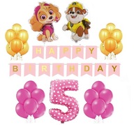 Súprava balónov Paw Patrol Skye Rubble k piatym narodeninám Súprava balónov Paw Patrol Skye Rubble k piatym narodeninám