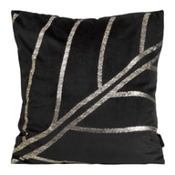 ČIERNY ZAMATOVÝ OBLIEC NA VANKÚŠ SO STRIEBORNÝM LISTOM 45x45 ČIERNY ZAMATOVÝ OBLIEC NA VANKÚŠ SO STRIEBORNÝM LISTOM 45x45