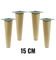 4 x nohy drevené nohy 15 cm s lakovanými plechmi 4 x nohy drevené nohy 15 cm s lakovanými plechmi