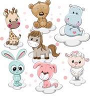 Samolepky na stenu ANIMALS CLOUDS 50X100cm Z2 Samolepky na stenu ANIMALS CLOUDS 50X100cm Z2