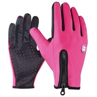 Športové vodeodolné rukavice na dotykový telefón, ružové L