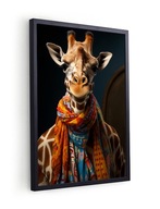 Plagát 30x40 v ráme pre obývačku Žirafa v šatke