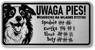 Pozor pes Border Collie sign Pozor pes Border Collie sign
