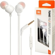 Slúchadlá do uší JBL T110 s mikrofónom biele Slúchadlá do uší JBL T110 s mikrofónom biele