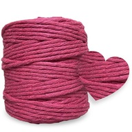 RASPBERRY RUŽOVÁ točená bavlnená šnúrka 5mm RASPBERRY RUŽOVÁ točená bavlnená šnúrka 5mm