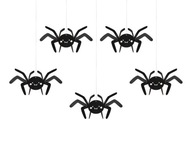 Papierová dekorácia Pavúky, 27x17 cm, čierna (1 balenie / 5 ks)