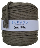 BAVLNENÁ KHAKI Šnúrka PRE MACRAME 100m 5mm BAVLNENÁ KHAKI Šnúrka PRE MACRAME 100m 5mm