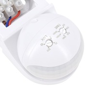 Detektor pohybového senzora PIR senzor na povrch 800W 230V 180° 12m IP44 Biela Detektor pohybového senzora PIR senzor na povrch 800W 230V 180° 12m IP44 Biela