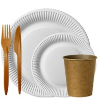 Párty biely ECO grilovací set riadu pre 100 osôb. Párty biely ECO grilovací set riadu pre 100 osôb.