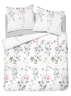 Bavlnené obliečky s kvetmi lúka 160x200, biele, jemné, elegantné, matné Bavlnené obliečky s kvetmi lúka 160x200, biele, jemné, elegantné, matné