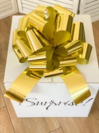 Veľká ozdobná darčeková mašľa 45cm, metalická zlatá