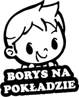 Nálepka BORIS IN THE CAR do auta 18x15 farieb Nálepka BORIS IN THE CAR do auta 18x15 farieb