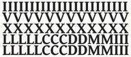 Nálepky s rímskymi číslicami 5cm Matná čierna