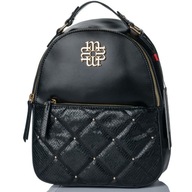 Priestranný dámsky batoh MONNARI Stylish Urban Black Logo Priestranný dámsky batoh MONNARI Stylish Urban Black Logo
