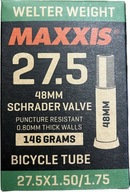 MAXXIS BICYKLE TUBE 27,5" x 1,50-1,75 AV 48mm AUTO SCHRADER 38/44-584 MAXXIS BICYKLE TUBE 27,5" x 1,50-1,75 AV 48mm AUTO SCHRADER 38/44-584