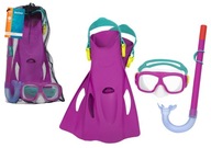 Potápačský set maska, šnorchel, plutvy Pink Bestway 25019