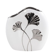 Bielo-strieborná keramická váza 24X9X24cm