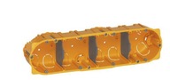 Štvornásobná podomietková inštalačná krabica do sadrokartónu, priemer 60x50mm, žltá