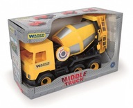 Žltá 38 cm miešačka na betón Middle Truck v krabici