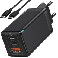 BASEUS RÝCHLA SIEŤOVÁ NABÍJAČKA NAPÁJACÍ ZDROJ 3x USB USB-C 65W PD QC 4.0 + KÁBEL BASEUS RÝCHLA SIEŤOVÁ NABÍJAČKA NAPÁJACÍ ZDROJ 3x USB USB-C 65W PD QC 4.0 + KÁBEL