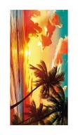 Plážová osuška 70x140 Bath Beach Palm Sunset Plážová osuška 70x140 Bath Beach Palm Sunset