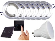 Sada halogénových LED objímok 7x + vypínač + žiarovky Sada halogénových LED objímok 7x + vypínač + žiarovky