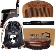 BEARD BROSS kefa na fúzy, kančia štetina, taška, šablóna, hrebeň, drevo BEARD BROSS kefa na fúzy, kančia štetina, taška, šablóna, hrebeň, drevo