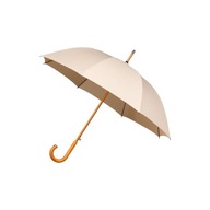 Automatický dáždnik s drevenou rukoväťou, béžový