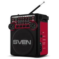 SVEN RP-355 RED FM/AM/SW rádio, TORCH, USB