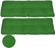 2x Vankúš na záhradnú lavicu a hojdačku 120x38 zelený