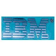 Strieborná nálepka s logom IBM 27x12 mm