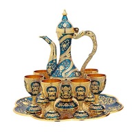 Nápojový riad Vintage sada tureckých kávových kanvičiek modrá