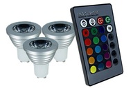 3 RGB LED ŽIAROVKY 16 FARIEB GU10 + DIAĽK 3 RGB LED ŽIAROVKY 16 FARIEB GU10 + DIAĽK