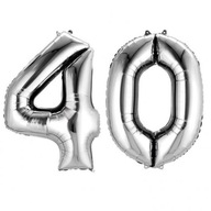 FÓLIOVÝ BALÓN ČÍSLO 40 STRIEBORNÉ NARODENINY FÓLIOVÝ BALÓN ČÍSLO 40 STRIEBORNÉ NARODENINY