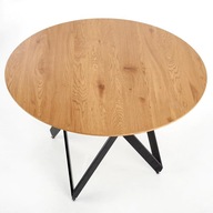 Okrúhly podkrovný jedálenský stôl MOKI čierny zlatý dub