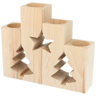Drevené svietniky, set, štvorcové, PRÁZDNINY Drevené svietniky, set, štvorcové, PRÁZDNINY