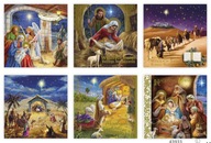 MIX 10 ks Štvorcové vianočné pohľadnice s vianočnými pozdravmi