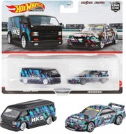 Hot Wheels Premium 2 Pack HKS MBK VAN / NISSAN SKYLINE GT-R (BCNR33) HKS