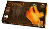 Oranžové nitrilové rukavice GRIPPAZ hrubé 50ks L Oranžové nitrilové rukavice GRIPPAZ hrubé 50ks L