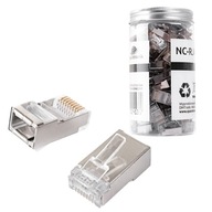 RJ45 sieťová zástrčka kat. 5e FTP NC-RJ455FT-0 100ks CAT5e priehľadná RJ45 sieťová zástrčka kat. 5e FTP NC-RJ455FT-0 100ks CAT5e priehľadná