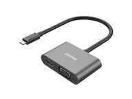 USB-C adaptér -> HDMI 4K@30Hz + VGA FHD Unitek V1168A USB-C adaptér -> HDMI 4K@30Hz + VGA FHD Unitek V1168A
